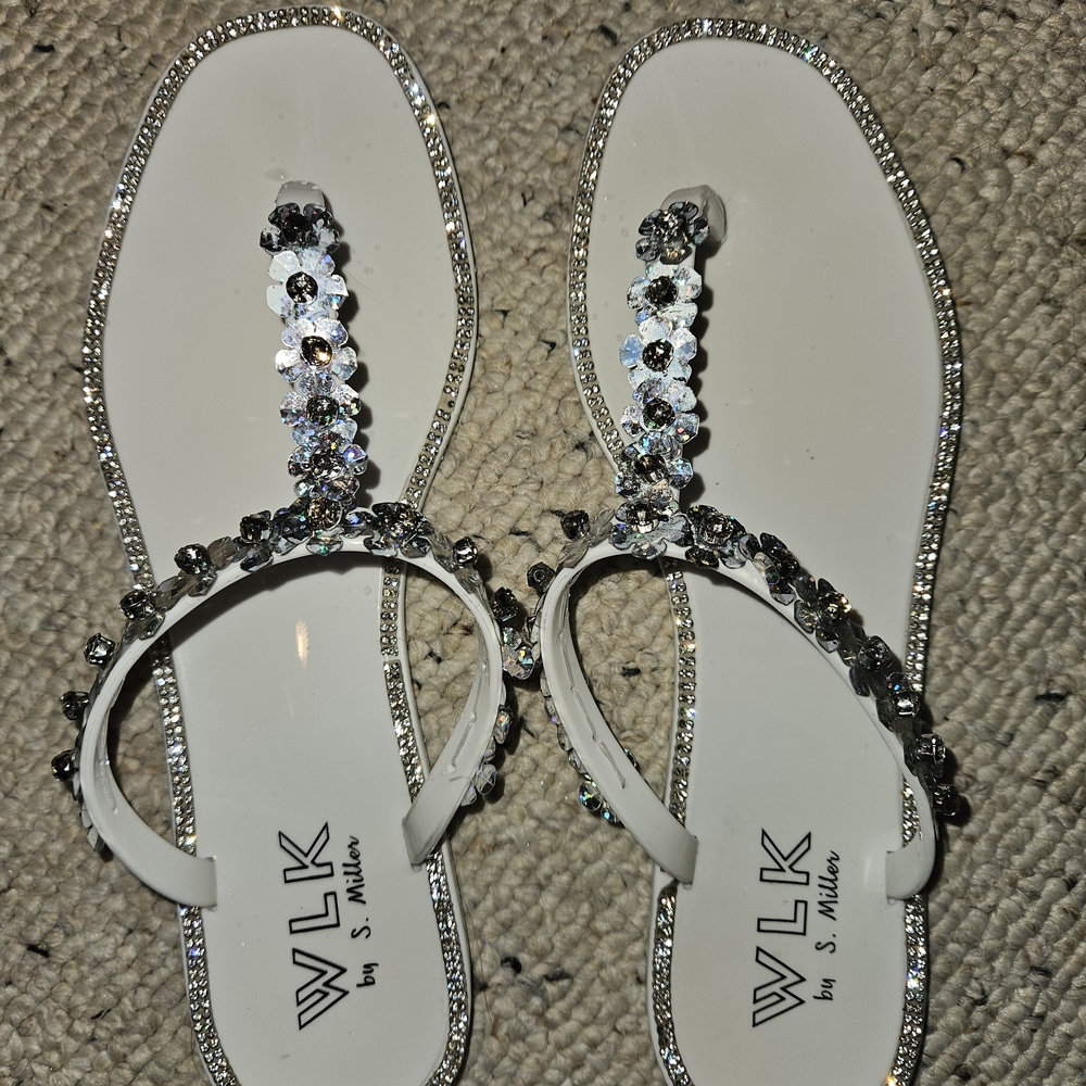 Elegant White Rhinestone Sandals by
